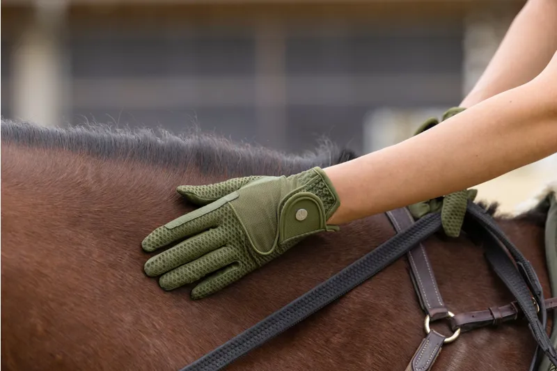 Covalliero Riding Gloves Olive-1