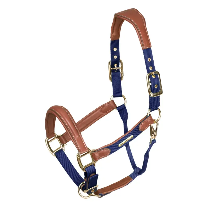 Velociti Lusso Padded Leather Headcollar Navy