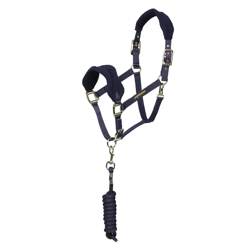 Arma Fleece Headcollar and Lead Rope Navy