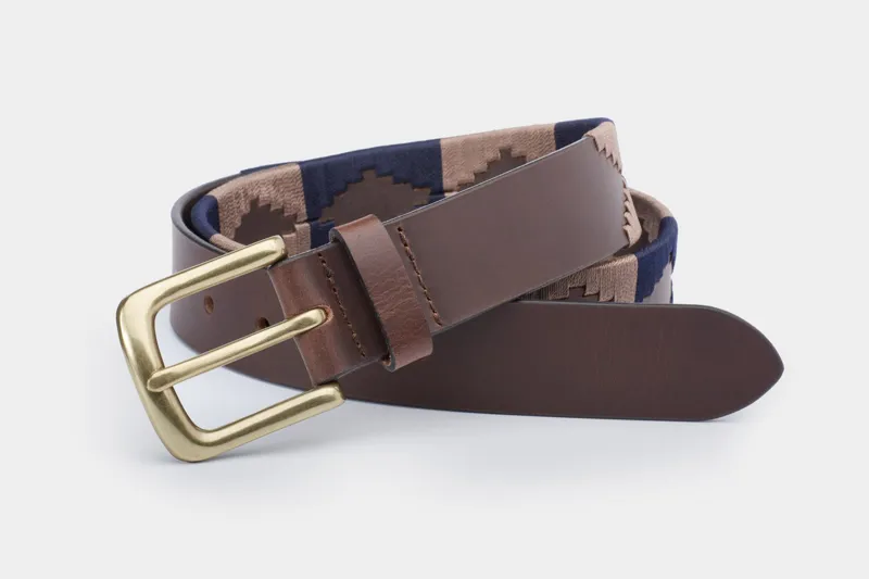 Ibex Of England Polo Belt Brown/Fawn/Navy