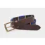 Ibex Of England Polo Belt Brown/Blue/Yellow/Navy