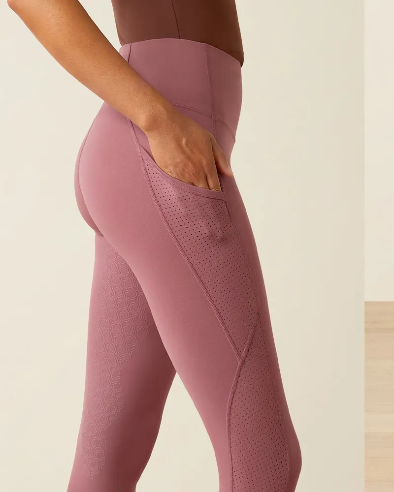 Ariat Women's Breathe Eos Half Grip Riding Tights in Tulipwood-1
