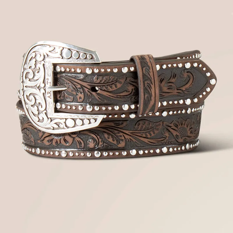 Ariat Studded Tooled Embossed Belt