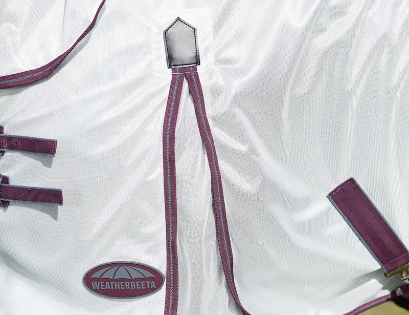 Weatherbeeta Comfitec Essential Fly Sheet Combo in White and Burgundy-2