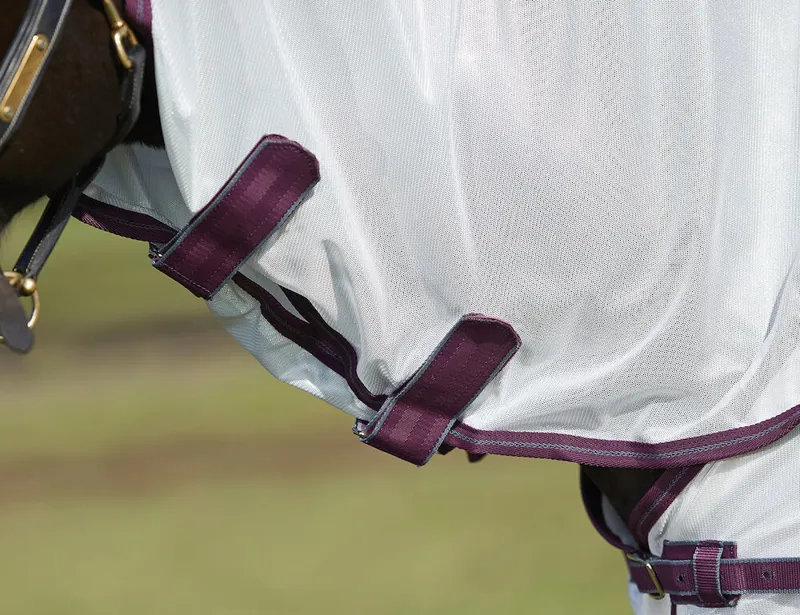 Weatherbeeta Comfitec Essential Fly Sheet Combo in White and Burgundy-4