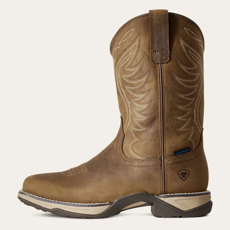 Ariat Women's Anthem Waterproof Western Boot in Distressed Brown-2