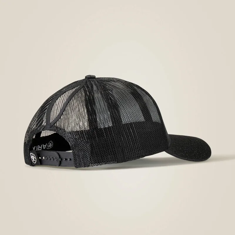 Ariat Women's Messy Bun Glitter Cap Black-1
