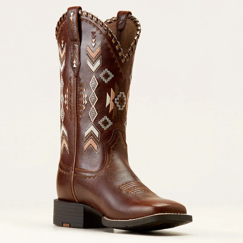 Ariat Women's Round Up Skyler Square Toe Western Boot in Canyon Tan-2