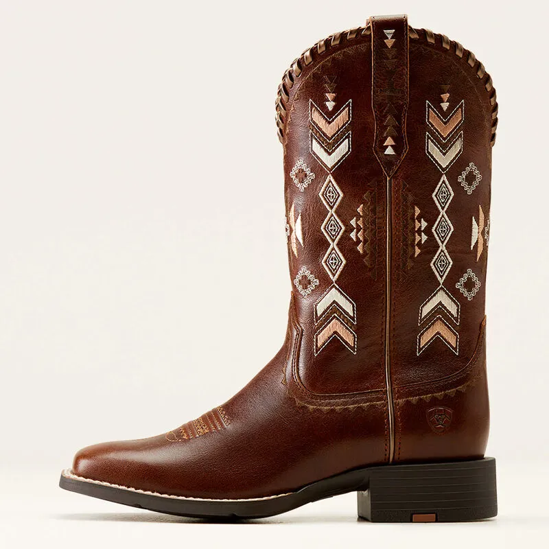 Ariat Women's Round Up Skyler Square Toe Western Boot in Canyon Tan-3