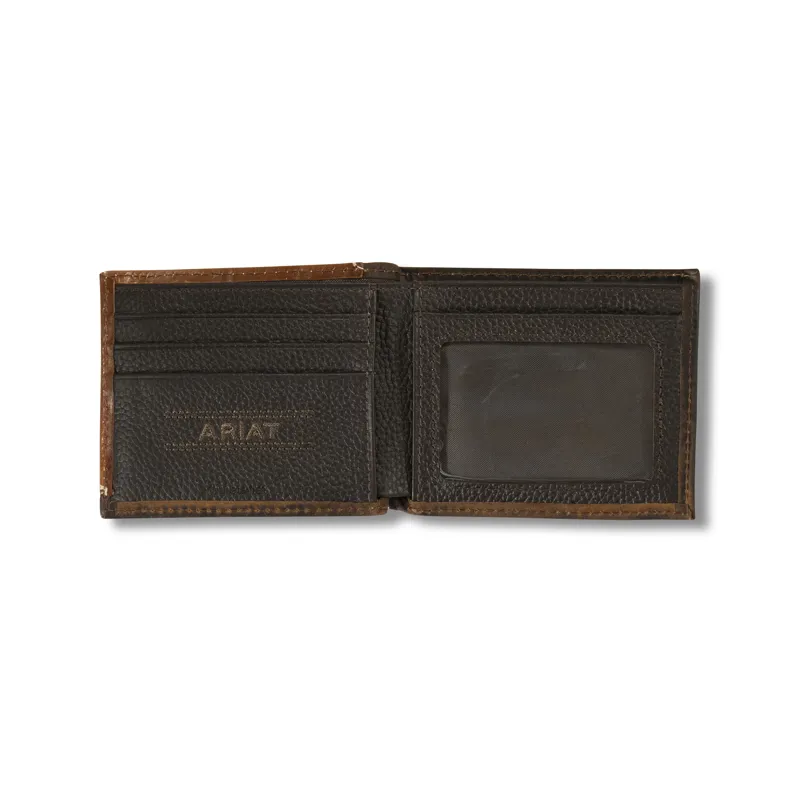 Ariat Filigree Corner Bifold Wallet Brown Leather-1