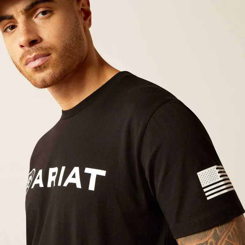 Ariat Mens Shield Flag T-Shirt Black-1