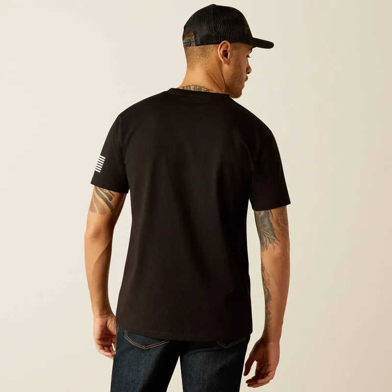 Ariat Mens Shield Flag T-Shirt Black-2