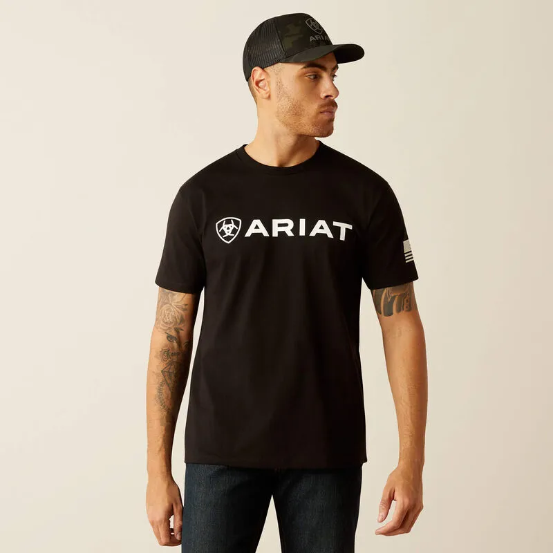 Ariat Mens Shield Flag T-Shirt Black-3