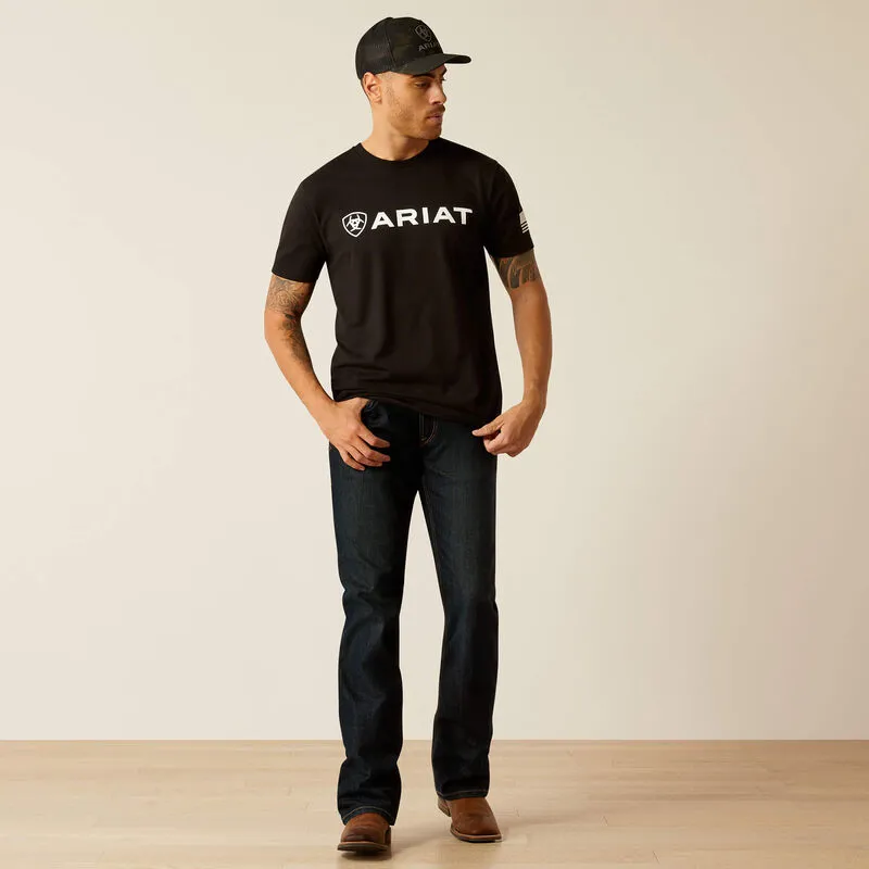 Ariat Mens Shield Flag T-Shirt Black