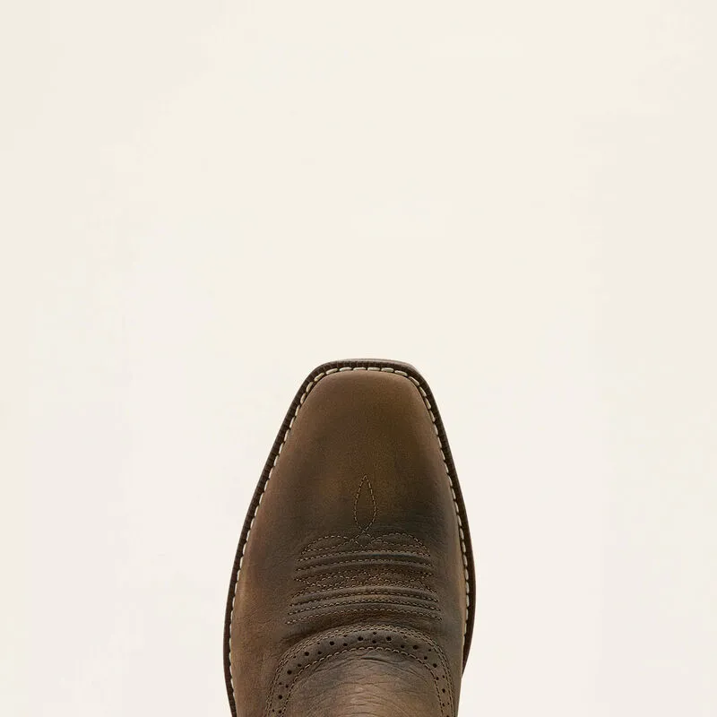 Ariat Mens Hybrid Roughstock Antler Wild Taupe/Espresso Western Style Boot-4