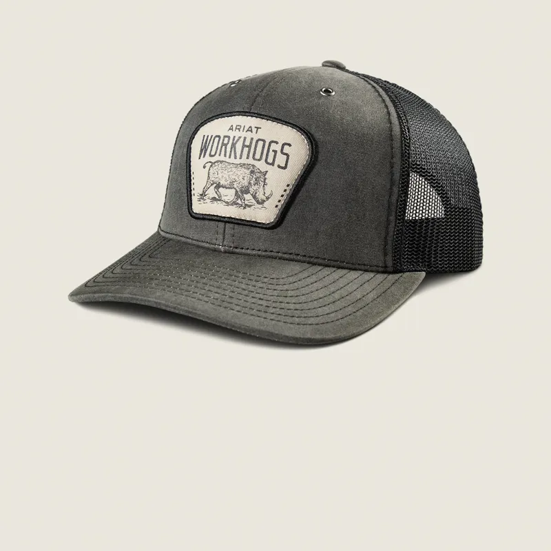 Ariat WorkHog Patch Snapback Cap in Charcoal Grey