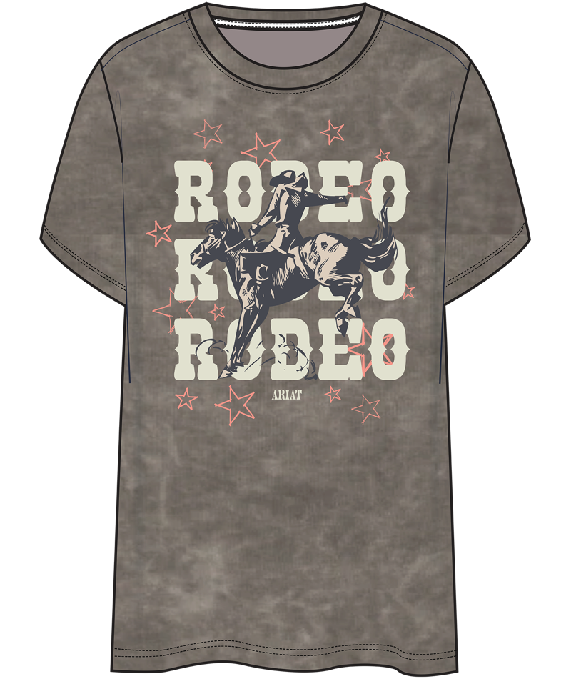 Ariat Mineral Washed Star Spangled Rodeo T-Shirt in Charcoal 