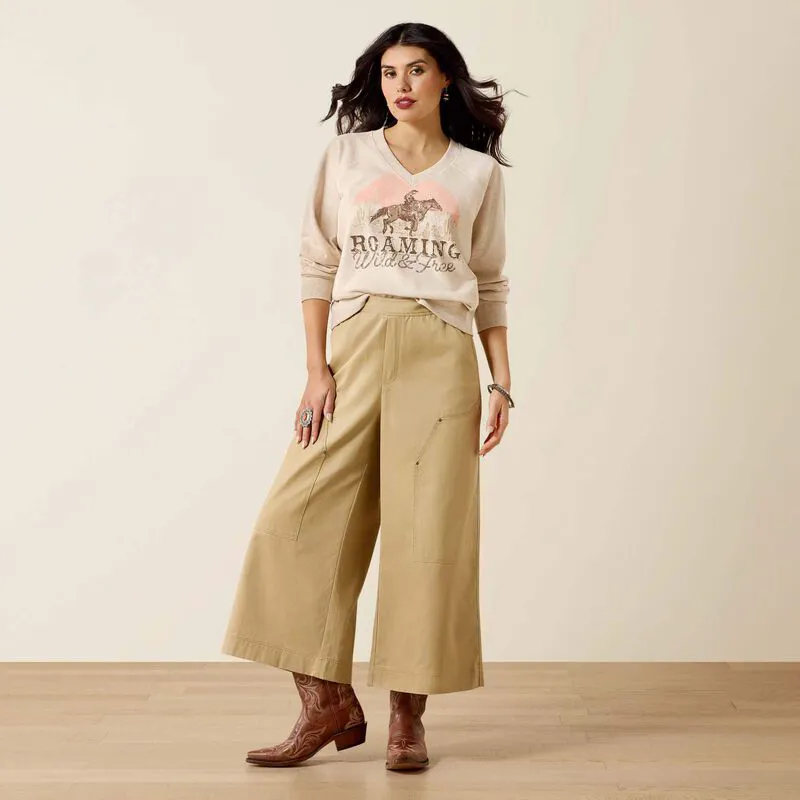 Ariat Womens Victoria Sweatshirt in Khaki Heather S