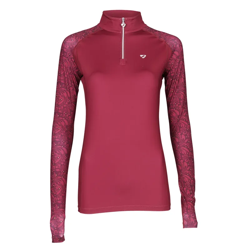 Aubrion Ladies Hyde Park Base Layer Red Paisley-1