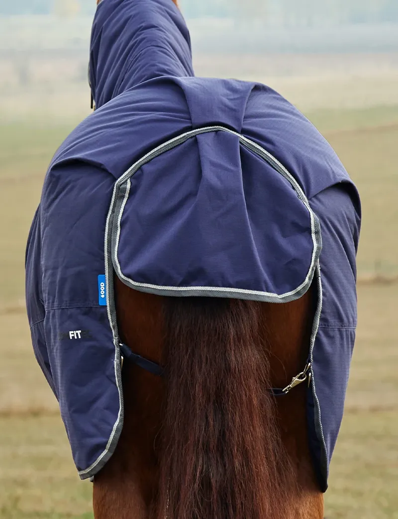 Weatherbeeta ComFiTec Tyro Turnout Combo Neck 50g in Navy and Charcoal-2