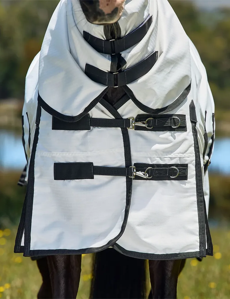 Weatherbeeta Comfitec Sweet Itch Shield Fly Sheet Combo in White and Charcoal -5