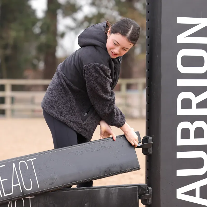 Aubrion React Young Rider Sherpa Fleece Jacket in Shadow-3