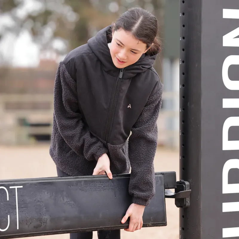 Aubrion React Young Rider Sherpa Fleece Jacket in Shadow-2