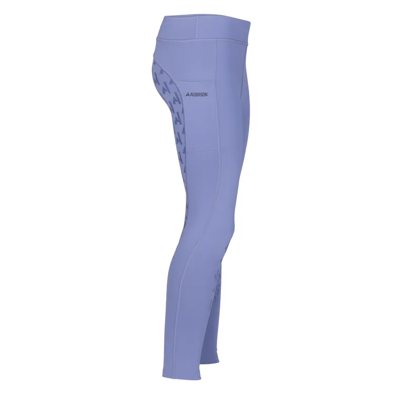 Aubrion Young Rider React Winter Riding Tights Sky-2