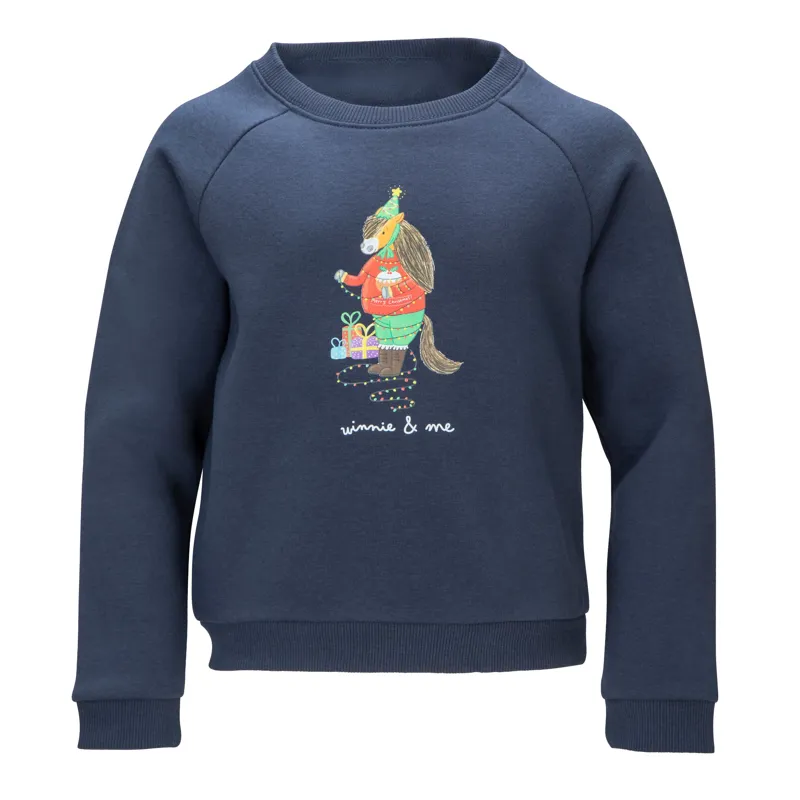 Winnie and Me Festive Child's Sweatshirt Navy-1