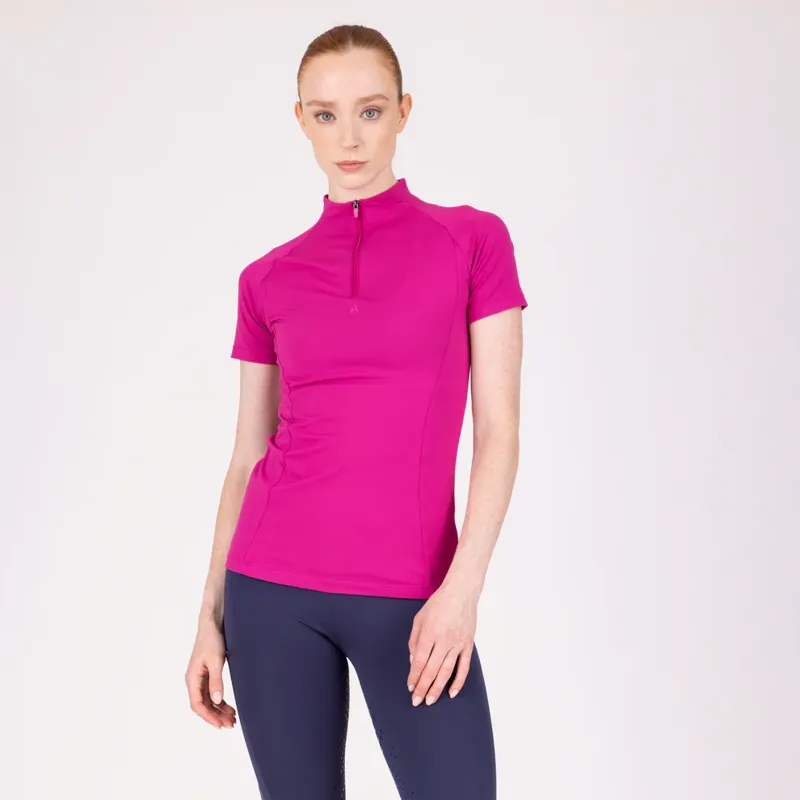 Aubrion React Short Sleeve Base Layer in Fuschia