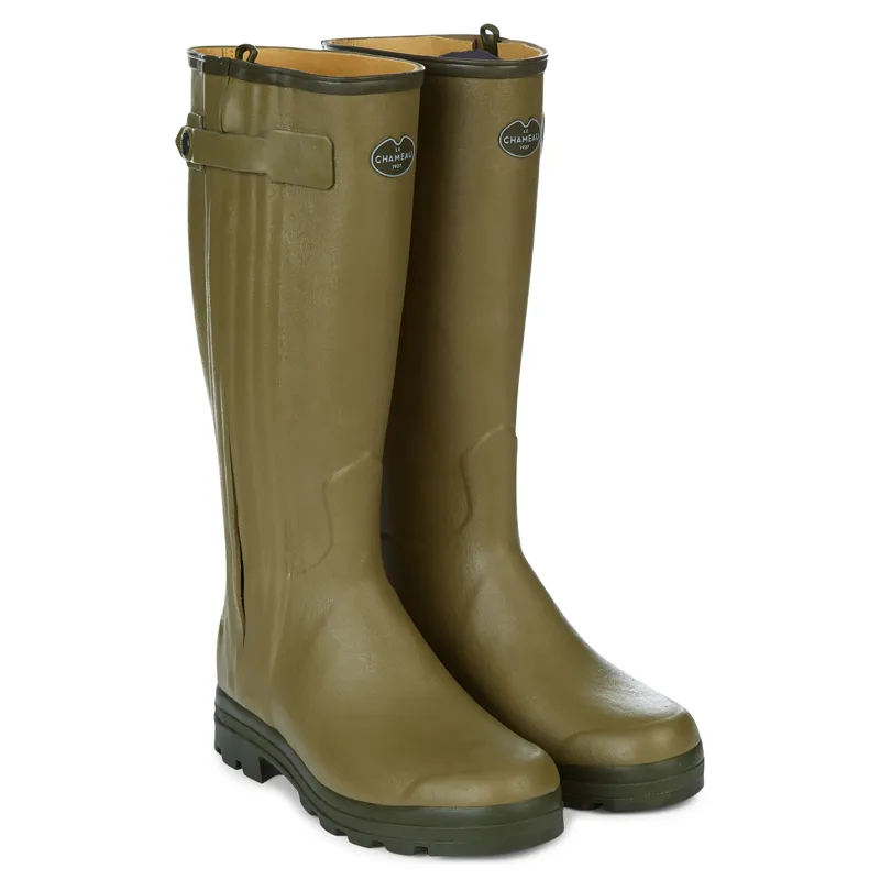 Le Chameau Mens Chasseur Leather Lined Boot Vert Vierzon