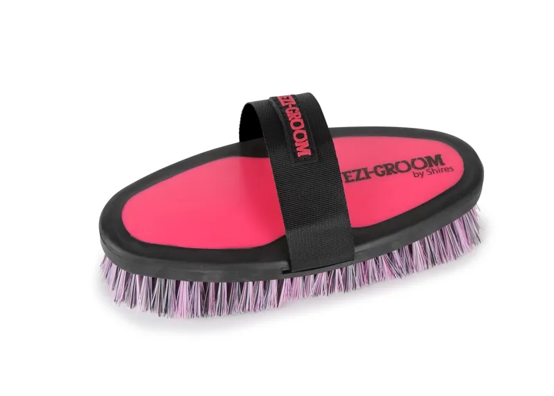 Ezi-Groom Grip Body Brush Bright Pink Large-1