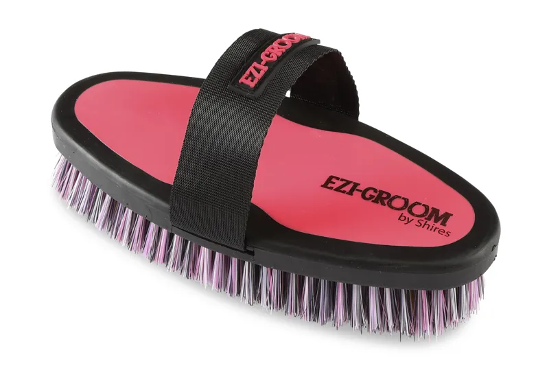 Ezi-Groom Grip Body Wash Brush Bright Pink Large