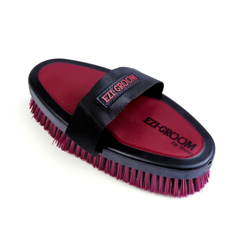 EZI-GROOM Grip Body Wash Brush Burgundy Large