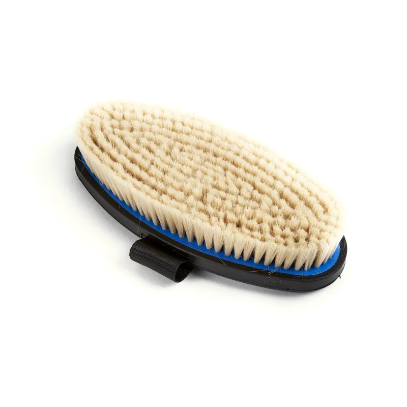 Ezi-Groom Grip Body Brush With Goat Hair Bright Blue Large-1