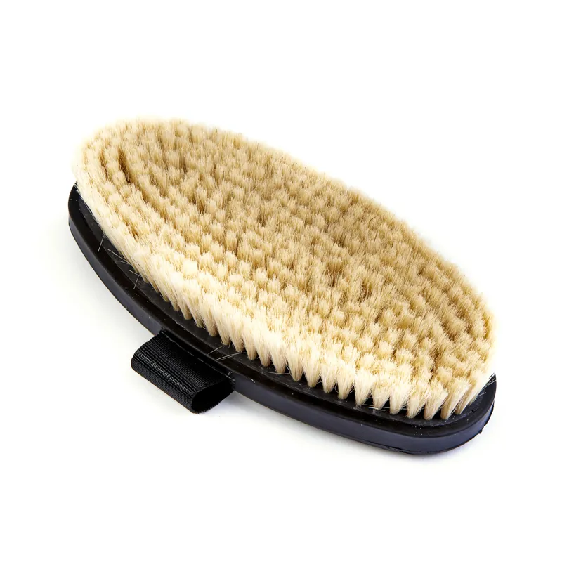 Ezi-Groom Grip Body Brush With Goat Hair Black Large-1