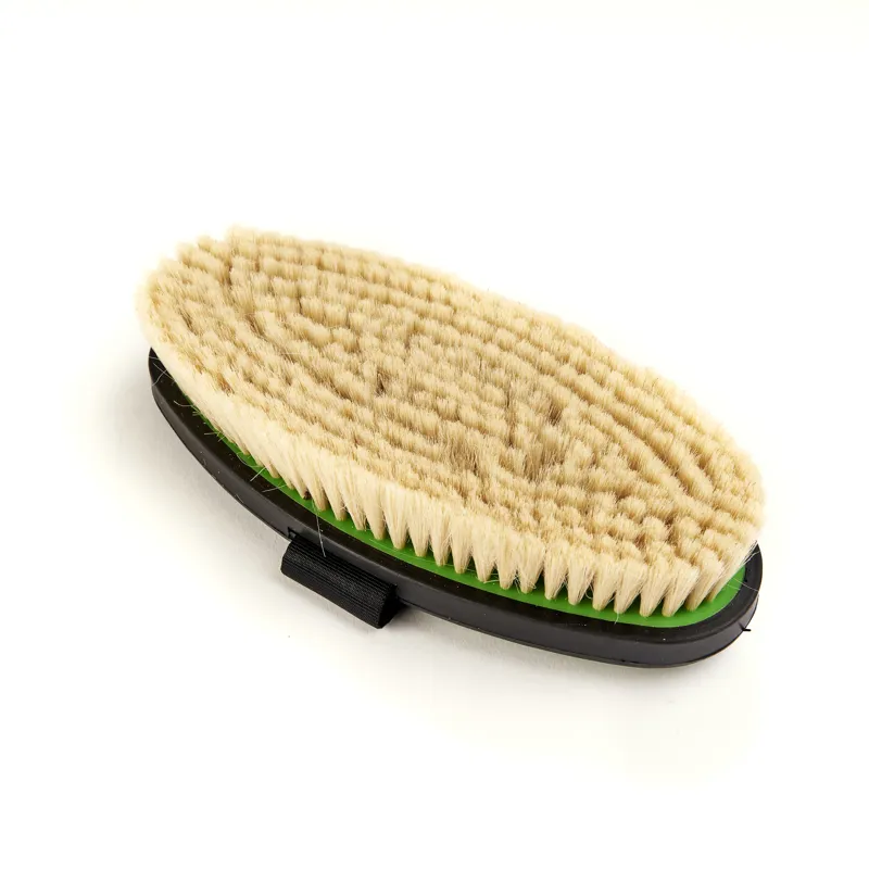 Ezi-Groom Grip Body Brush With Goat Hair Lime Green Large-1