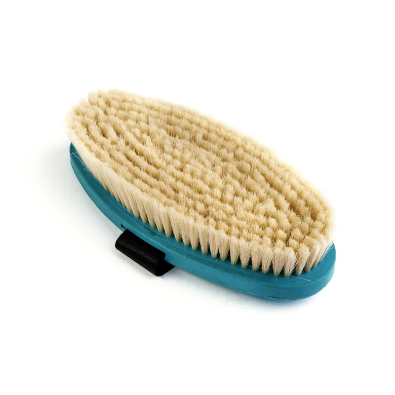 Ezi-Groom Grip Body Brush With Goat Hair Sea Green Large-1
