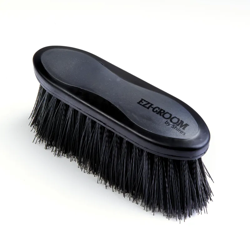 Ezi-Groom Grip Large Long Bristle Dandy Brush Black