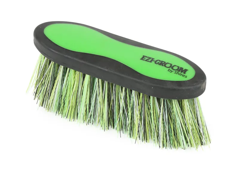 Ezi-Groom Grip Large Long Bristle Dandy Brush Lime Green