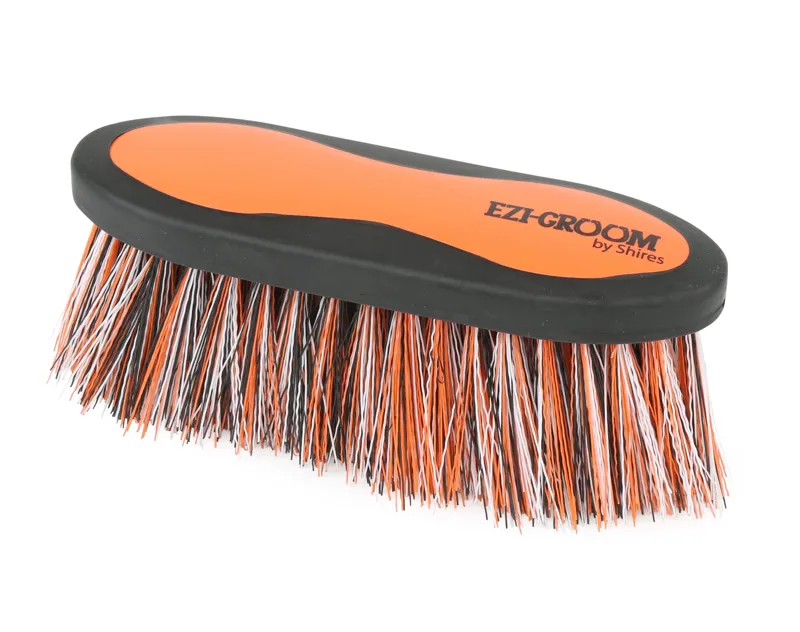 Ezi-Groom Grip Large Long Bristle Dandy Brush Orange