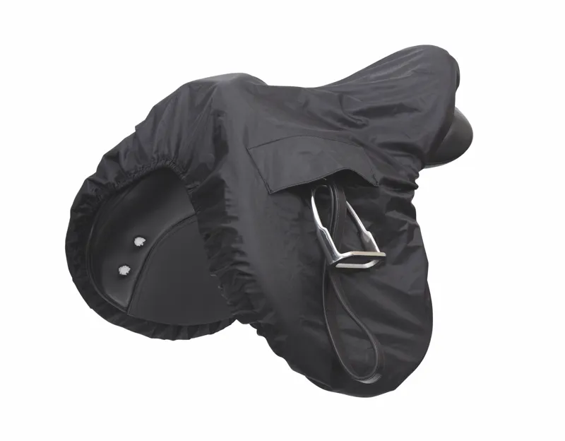 Shires One Size Waterproof Ride-On Saddle Cover In Black-1