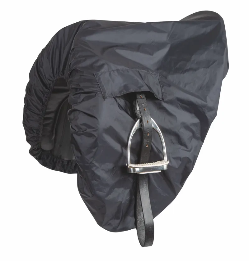 Shires One Size Waterproof Ride-On Saddle Cover In Black