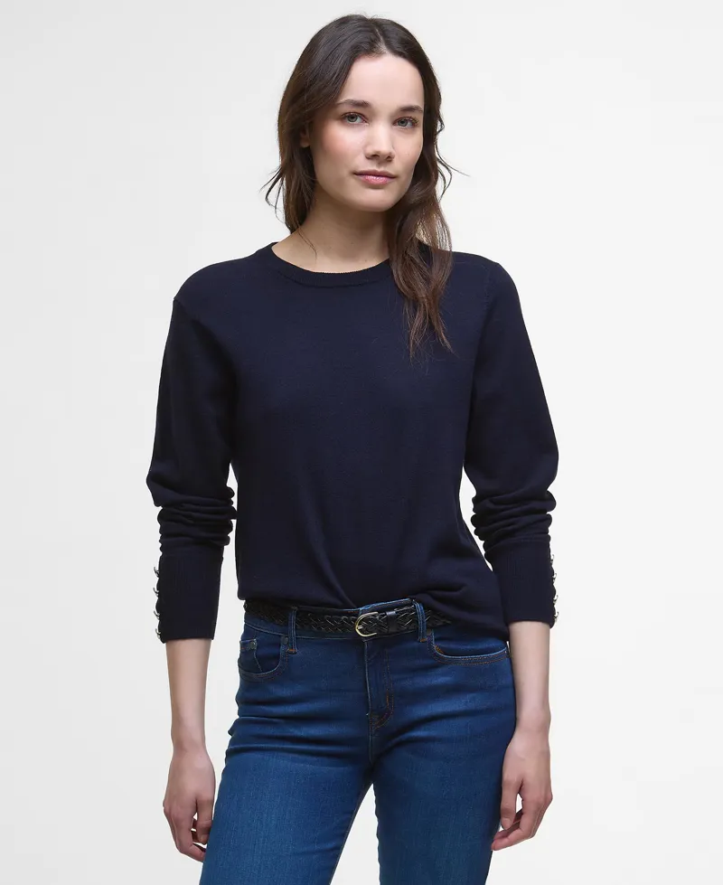Barbour Ladies Carlby Crew Neck Jumper Navy