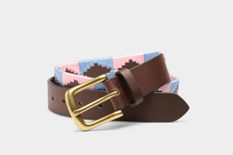 Ibex Of England Polo Belt Baby Blue And Pink