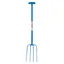 Red Gorilla 4 Prong Manure Fork with T Handle Blue