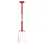 Red Gorilla 4 Prong Manure Fork with T Handle Red