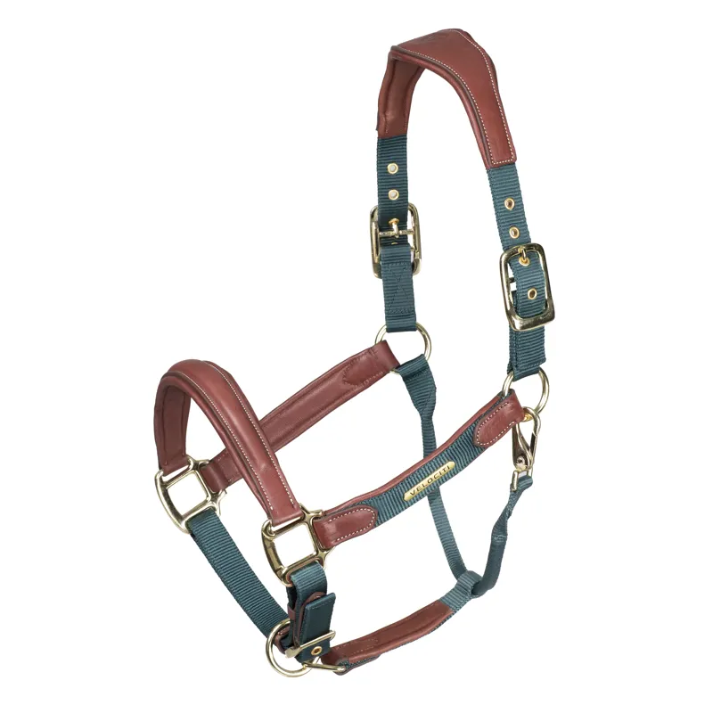 Velociti Lusso Padded Leather Headcollar Green