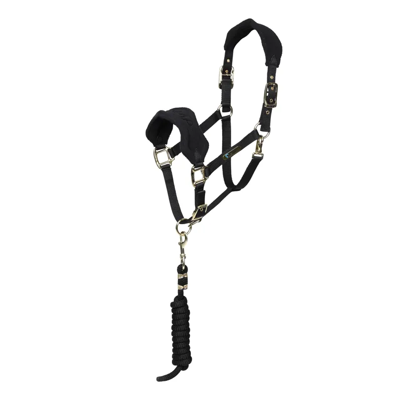 Arma Fleece Headcollar and Lead Rope Black