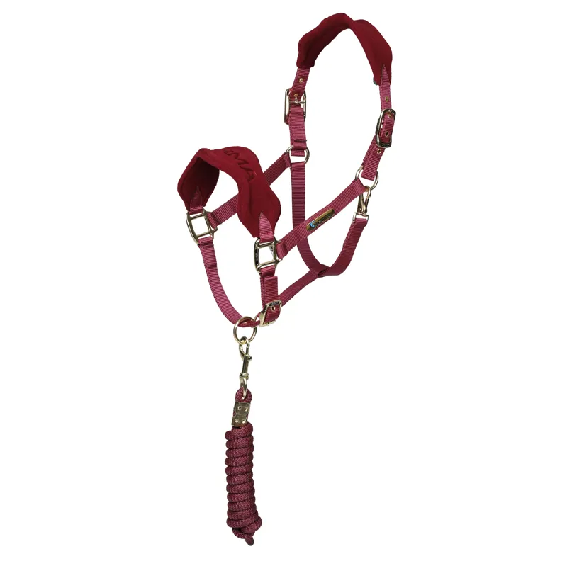 Arma Fleece Headcollar and Lead Rope Burgundy